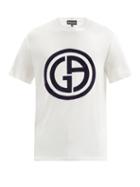 Matchesfashion.com Giorgio Armani - Logo-print Jersey T-shirt - Mens - White