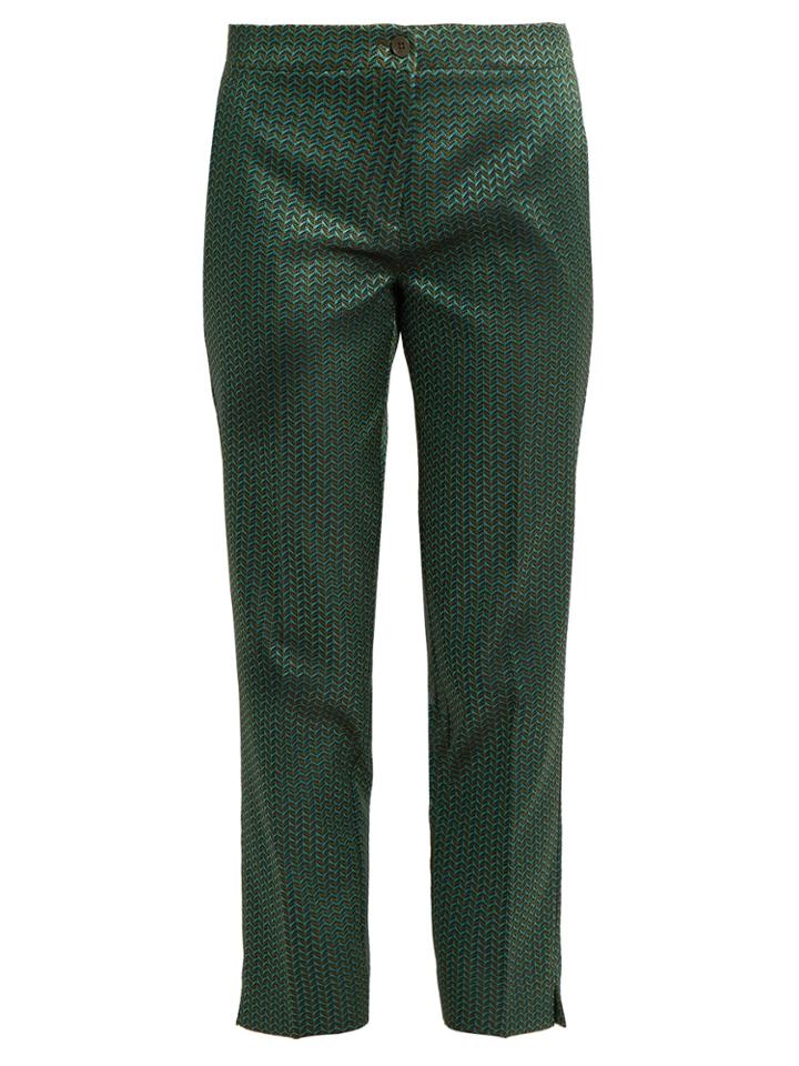 Etro Chevron-jacquard Straight-leg Trousers
