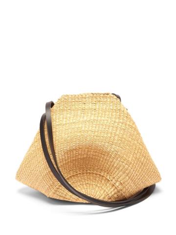 Ines Bressand - Leather-strap Large Basket Bag - Womens - Beige Multi