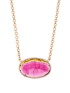 Matchesfashion.com Irene Neuwirth - Watermelon Tourmaline & Diamond Necklace - Womens - Pink