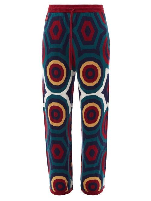 Charles Jeffrey Loverboy - Hex Intarsia-wool Track Pants - Mens - Multi