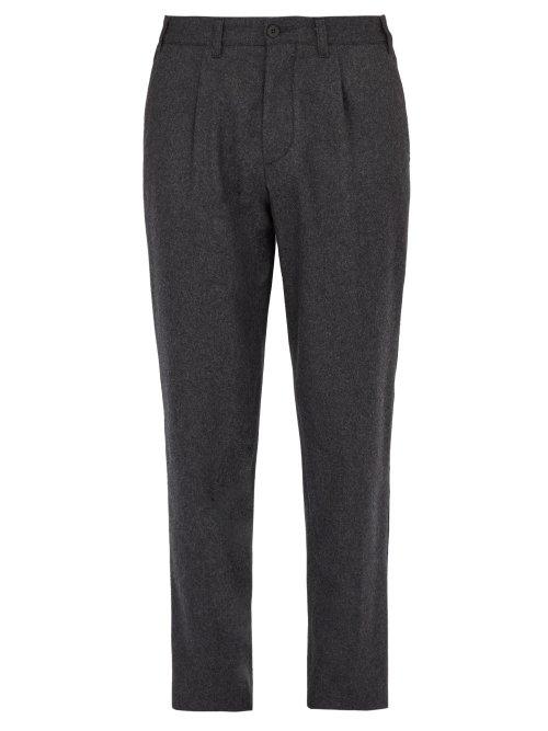 Matchesfashion.com Altea - Lincoln Relaxed Leg Wool Blend Trousers - Mens - Charcoal