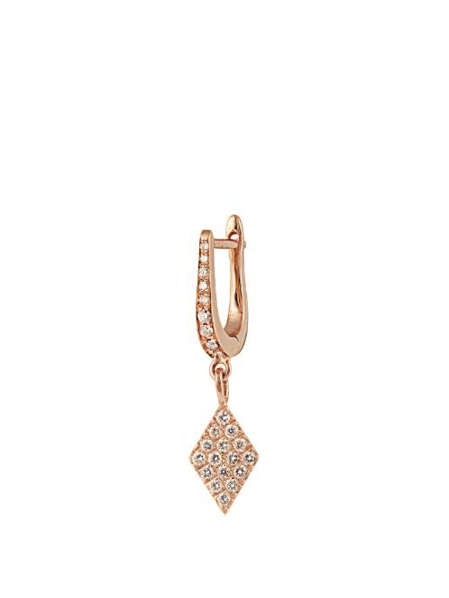 Diane Kordas Diamond & Rose-gold Kite Earring