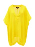 Matchesfashion.com Su Paris - Lamu V-neck Ribbed Cotton Kaftan - Womens - Yellow
