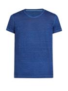 Matchesfashion.com 120% Lino - Crew Neck Linen Jersey T Shirt - Mens - Blue