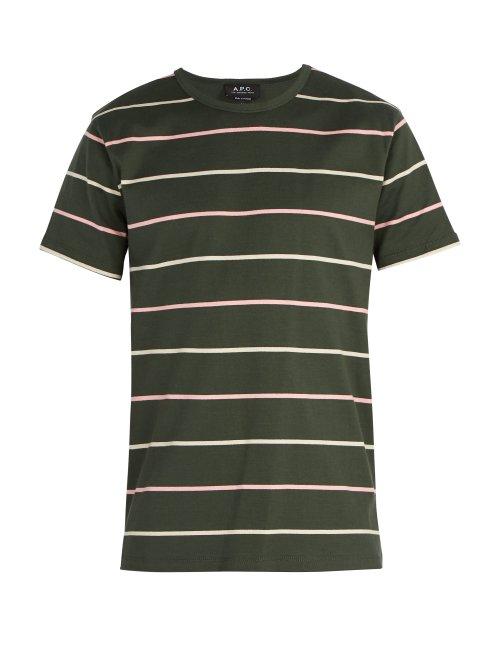 Matchesfashion.com A.p.c. - Jimmy Wide Stripe T Shirt - Mens - Green Multi