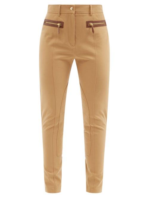 Ladies Rtw Burberry - Tamsin Cotton-blend Jodhpur Trousers - Womens - Camel