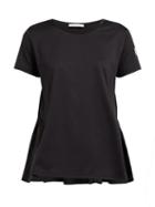 Matchesfashion.com Moncler - Ruched Shell And Jersey T Shirt - Womens - Black