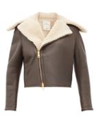 Matchesfashion.com Bottega Veneta - Shearling And Leather Jacket - Womens - Brown Multi