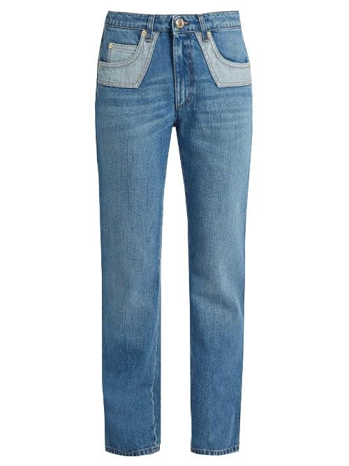 Sonia Rykiel Bi-colour Pockets Straight-leg Jeans