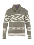Matchesfashion.com Ralph Lauren Purple Label - Intarsia Knit Cashmere Sweater - Mens - Grey