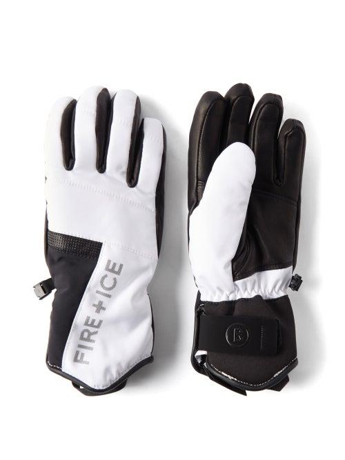 Bogner Fire+ice - Idara Leather-trim Ski Gloves - Womens - White