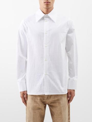 Sfr - Mille Herringbone Cotton-blend Shirt - Mens - White