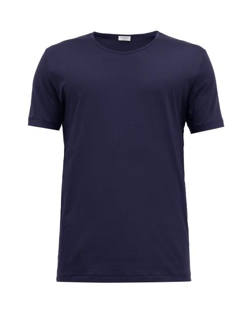 Matchesfashion.com Zimmerli - Sea Island Cotton T Shirt - Mens - Navy