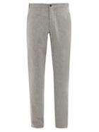 Matchesfashion.com Incotex - Internal Drawstring Wool Slim Leg Trousers - Mens - Light Grey