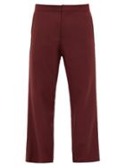 Matchesfashion.com Edward Crutchley - Wool-blend Straight-leg Trousers - Mens - Burgundy