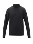 Matchesfashion.com 1017 Alyx 9sm - Logo-print Cotton-blend Long-sleeved T-shirt - Mens - Black