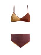 Matchesfashion.com Oseree - Lumire Metallic Bikini - Womens - Burgundy Multi
