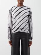 Proenza Schouler White Label - Alligator Tie-dye Cotton-jersey Sweatshirt - Womens - Black & White