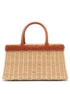 Matchesfashion.com Sparrows Weave - The Tote Wicker And Leather Basket Bag - Womens - Tan