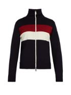 Matchesfashion.com Moncler - Striped Wool Blend Sweater - Mens - Navy