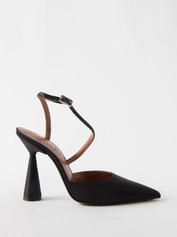 D'accori - Arya Point-toe Satin Pumps - Womens - Black