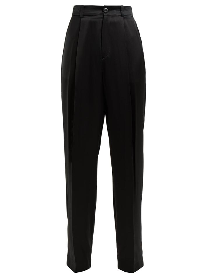 Joseph Riska Silk-satin High-rise Trousers