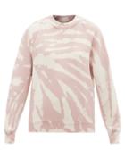 Ladies Rtw Les Tien - High-neck Tie-dye Brushed-back Cotton Sweatshirt - Womens - Pink Multi
