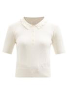 See By Chlo - Pointelle-knit Organic-cotton Polo Shirt - Womens - White