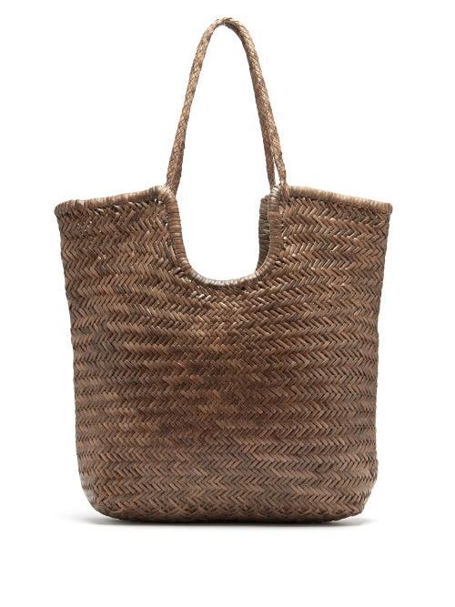 Matchesfashion.com Dragon Diffusion - Triple Jump Small Woven-leather Basket Bag - Womens - Khaki
