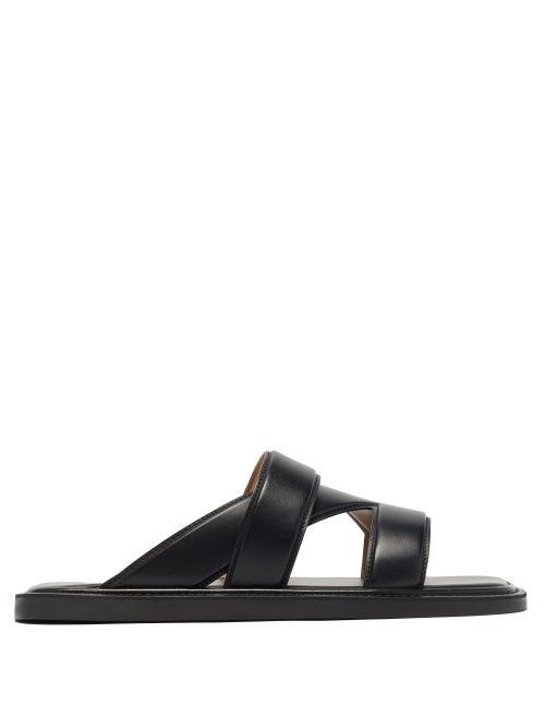 Matchesfashion.com Bottega Veneta - Vienna Leather Sandals - Mens - Black
