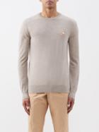 Maison Kitsun - Chillax Fox-patch Merino Sweater - Mens - Beige