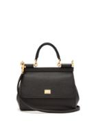 Matchesfashion.com Dolce & Gabbana - Sicily Small Dauphine Leather Bag - Womens - Black
