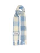 Acne Studios - Vally Checked Alpaca-blend Scarf - Womens - Blue White