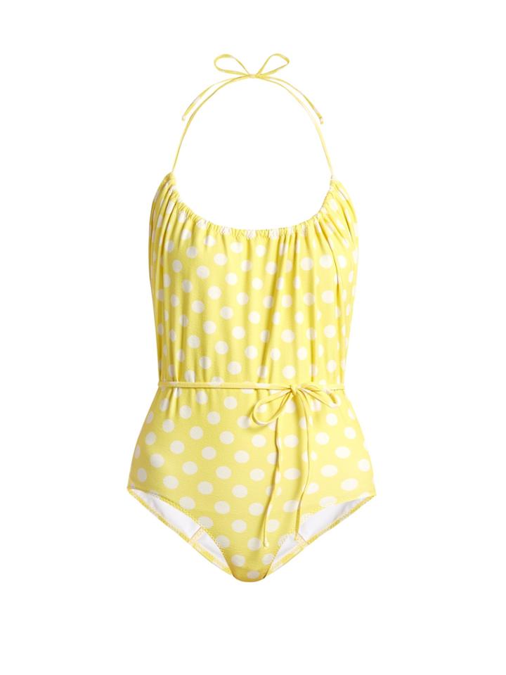 Lisa Marie Fernandez Charlotte Polka Dot-print Halterneck Swimsuit