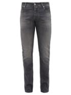 Matchesfashion.com Jacob Cohn - Mid Rise Slim Fit Cotton Blend Jeans - Mens - Grey