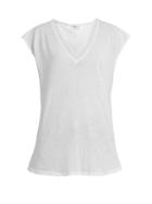 Matchesfashion.com Frame - V Neck Cotton Jersey T Shirt - Womens - White
