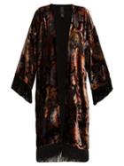 Matchesfashion.com Etro - Fringed Paisley Velvet Kimono - Womens - Black