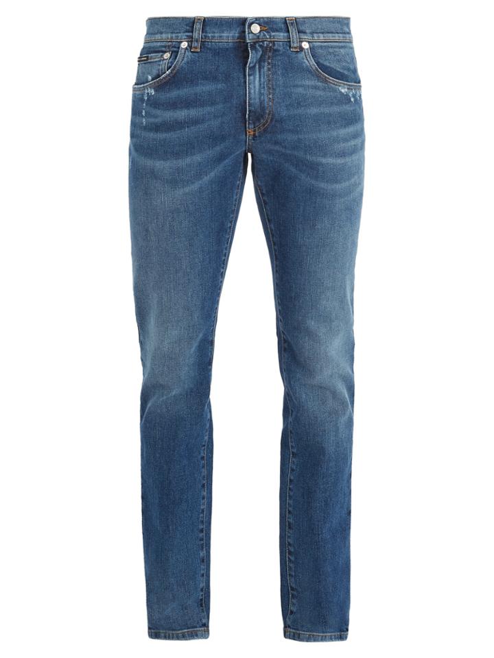 Dolce & Gabbana Distressed Straight-leg Jeans