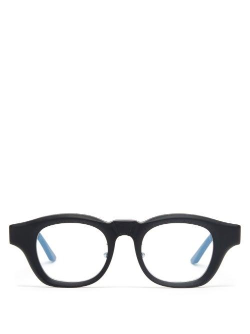 Kuboraum - L3 Round Acetate Glasses - Mens - Black