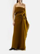 The Row - Arachne Fringed Wool-blend Blanket Dress - Womens - Green