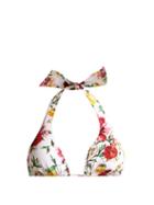 Matchesfashion.com Dolce & Gabbana - Floral Print Triangle Bikini Top - Womens - White Multi