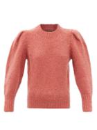 Isabel Marant - Emma Puffed-sleeve Mohair-blend Sweater - Womens - Light Pink