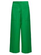 Matchesfashion.com Jil Sander - Gaston Virgin Wool Twill Cropped Trousers - Womens - Green