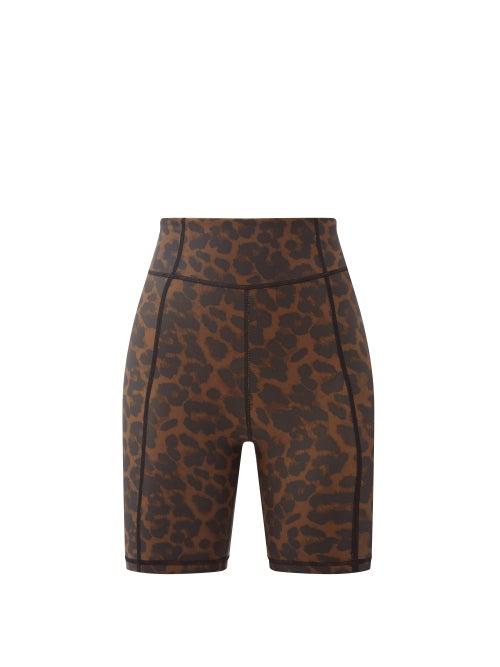 Matchesfashion.com The Upside - Leopard-print Stretch-jersey Cycling Shorts - Womens - Leopard