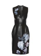Alexander Mcqueen Hand-painted Flowers Leather Dress