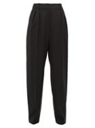 Matchesfashion.com Nili Lotan - Linda Pinstriped Wool Blend Tapered Trousers - Womens - Black White