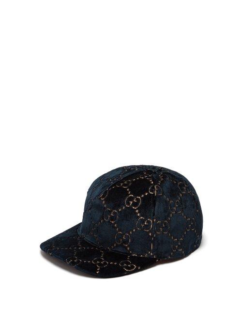 Matchesfashion.com Gucci - Gg Velvet Baseball Cap - Womens - Blue