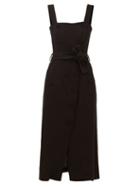 Altuzarra - Audrey Belted Oblique-front Dress - Womens - Black