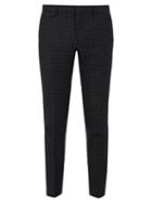 Matchesfashion.com Burberry - Serpentine Checked Wool Trousers - Mens - Navy
